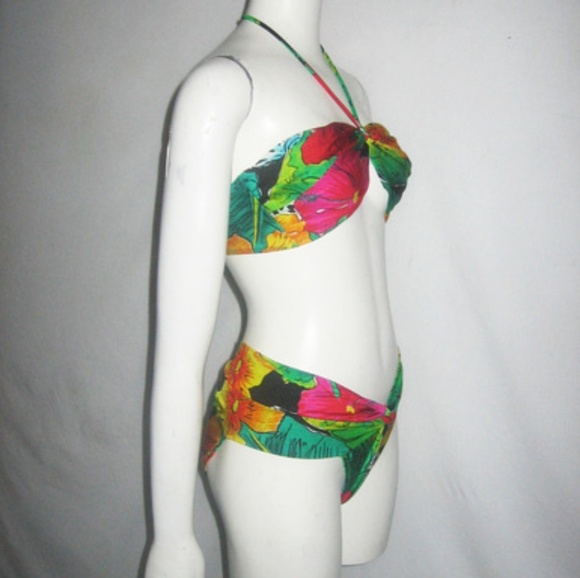 SOLDVTG GOTTEX 2PC BIKINI HALTER SWIM BATHING SUIT - Picture 3 of 4